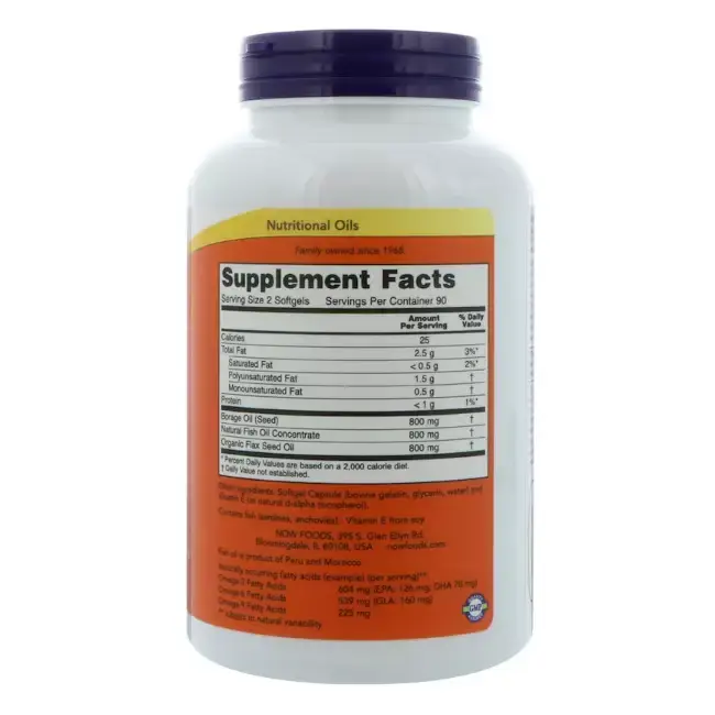 Витамины NOW Супер Омега Комплекс жирных кислот 3-6-9, 1200 мг, 90 шт в Перми