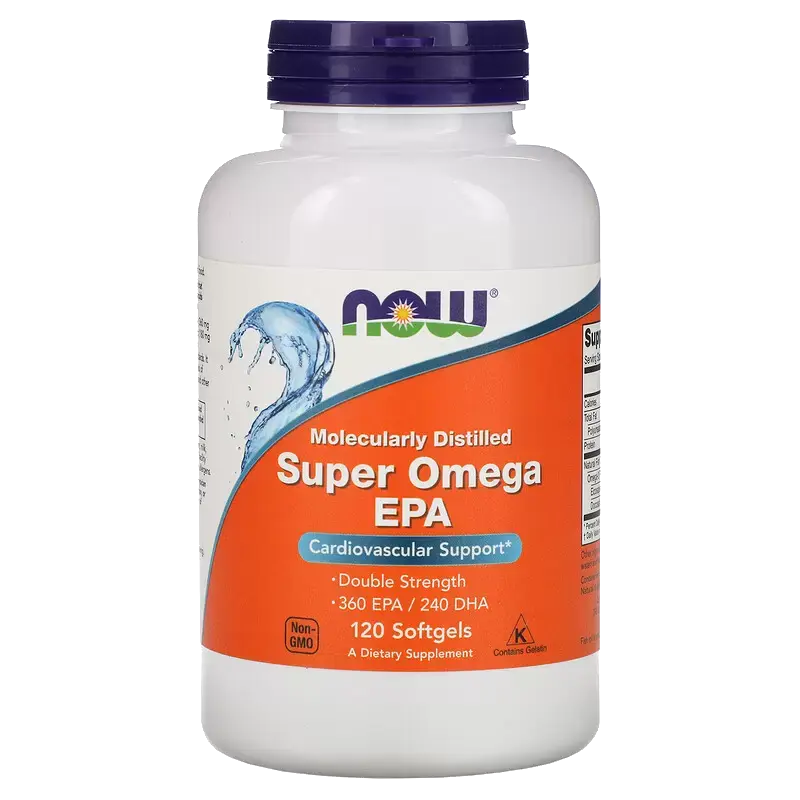 Витамины NOW Супер Омега-3, дополнительный источник ПНЖК, 360EPA/240 DHA 120 шт в Перми