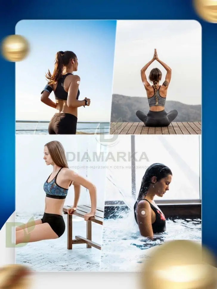 Тейпы водостойкие для датчика Freestyle Libre, Голубой, 10шт