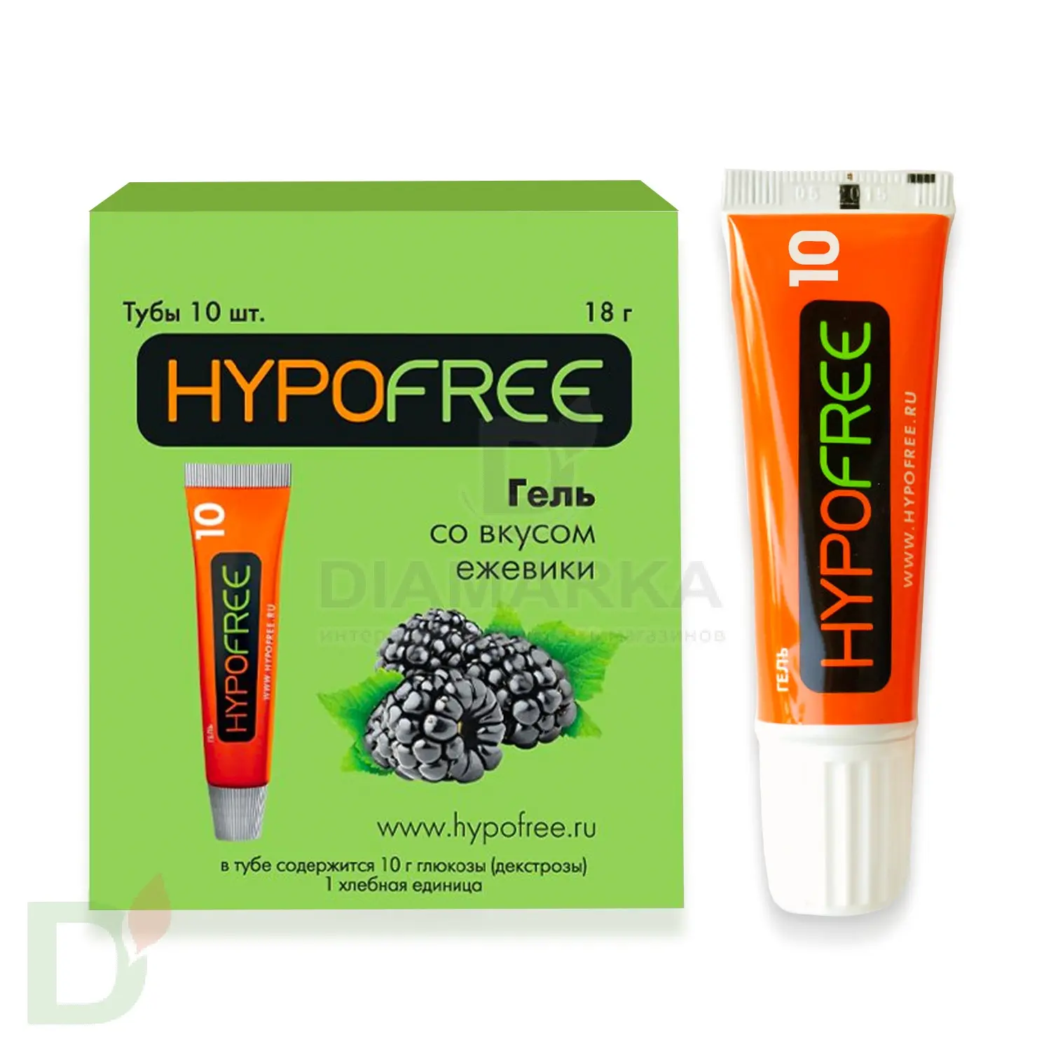 Гель HYPOFREE 1ХЕ Ежевика, упак. 10 туб
