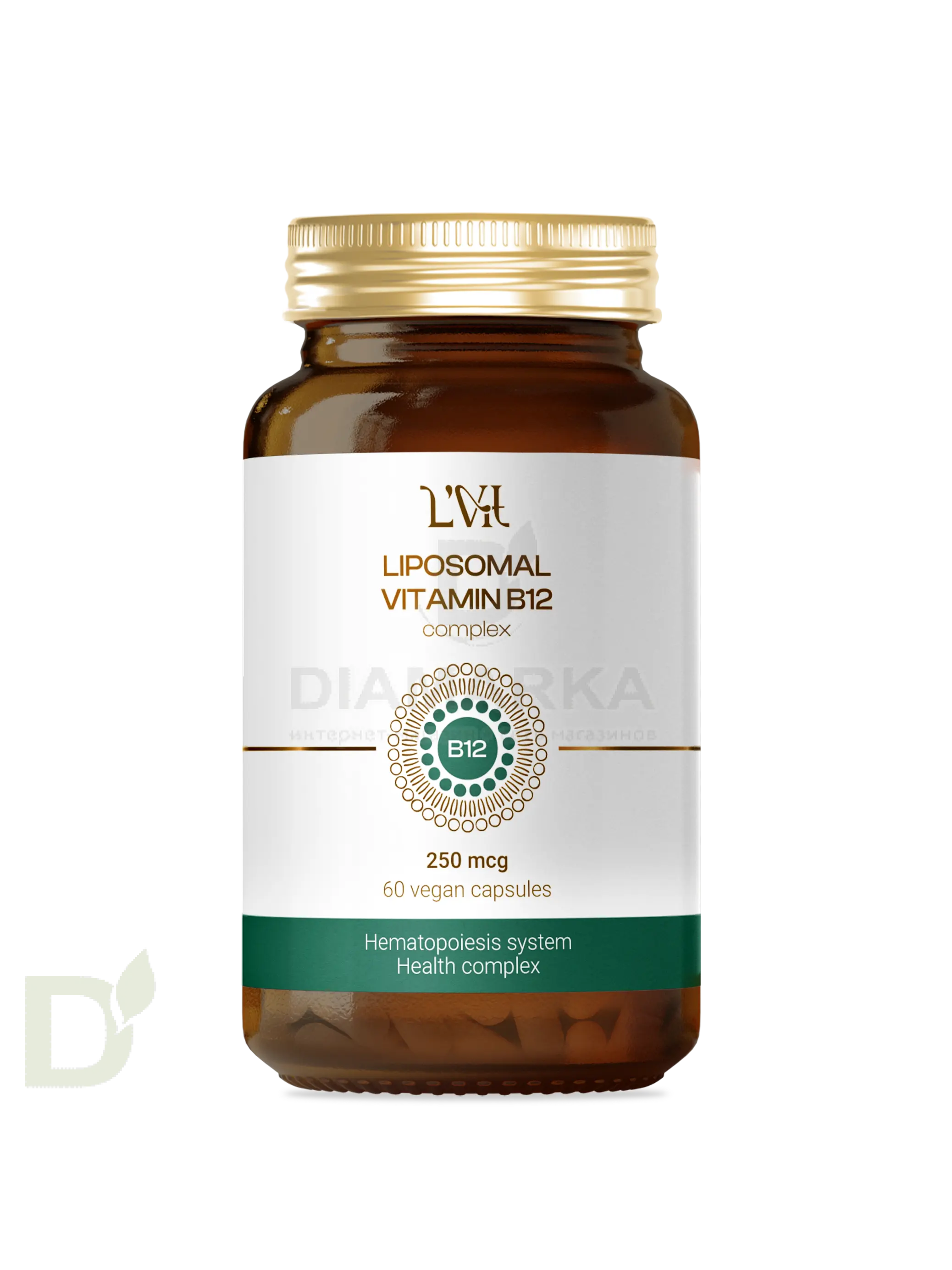 Витамины L'Vit Liposomal Vitamin B12+B9 complex, 250+200 мг в 1 капсуле, 60 капс в Перми