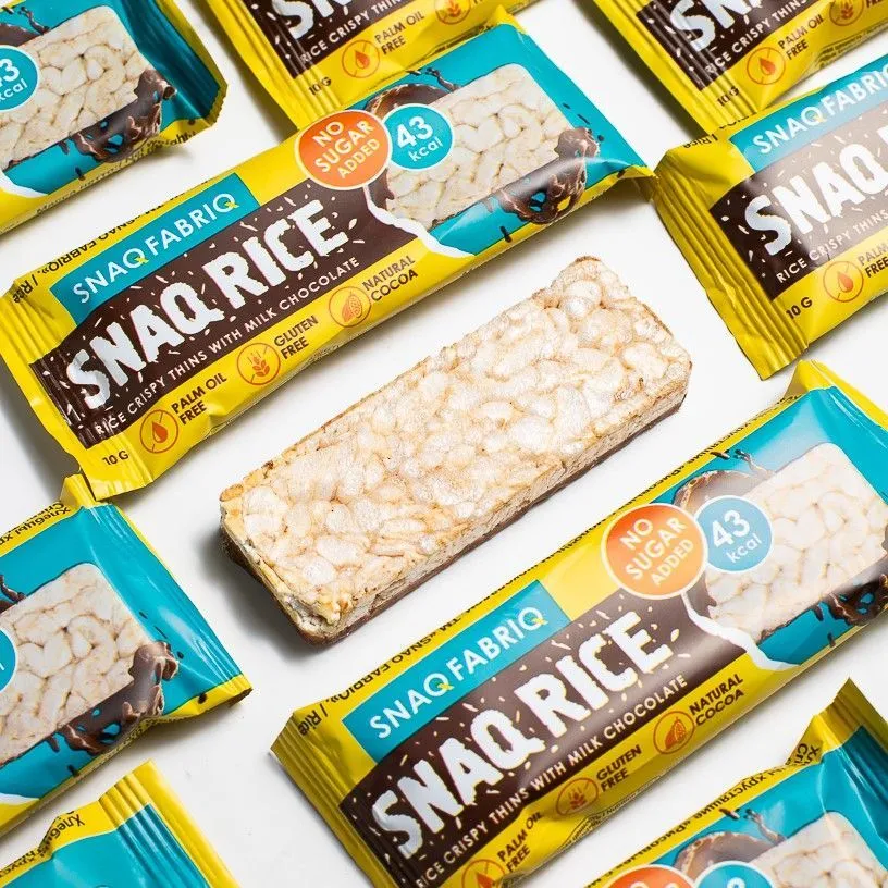 Батончик Snaq Fabriq рисовый глазированный молочным шоколадом, 10гр в Перми