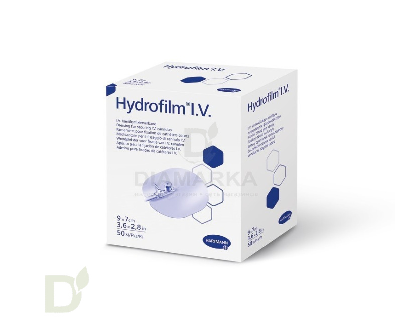 Пластырь прозрачный фиксирующий Hydrofilm IV, 9x7 cм