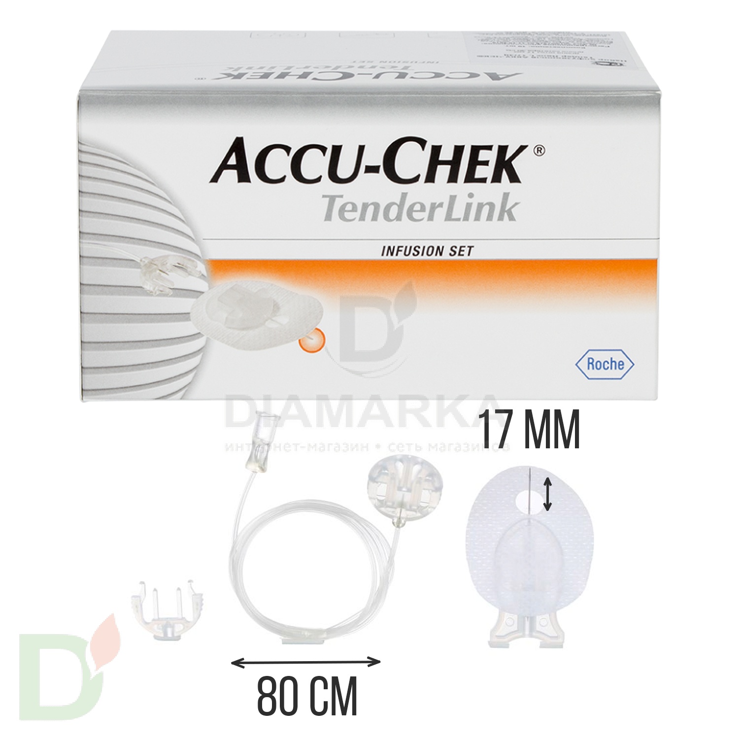 Акку-Чек ТендерЛинк 17/80, инфузионный набор, 1 шт. в Перми