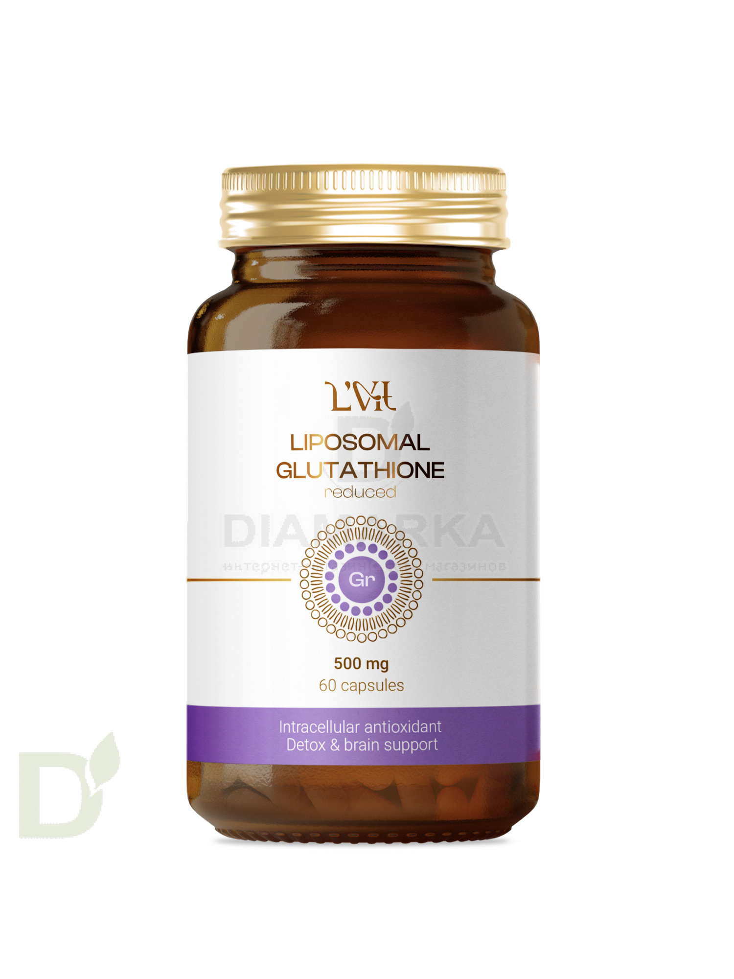 Витамины L'Vit Liposomal Glutathione/Глутатион, 200 мг в 1 капсуле, 60 капс в Перми