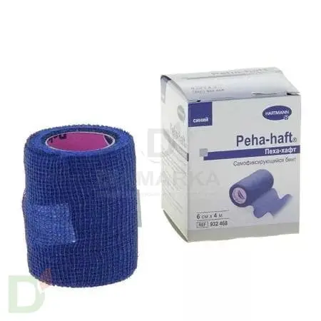 Бинт самофиксирующийся Пеха-хафт (Peha-haft), 6см х 4 м, Синий в Перми
