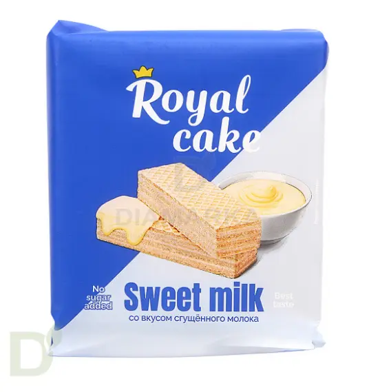 Вафли Royal cake со вкусом «СГУЩЕНОЕ МОЛОКО» без сахара, 120 г в Перми